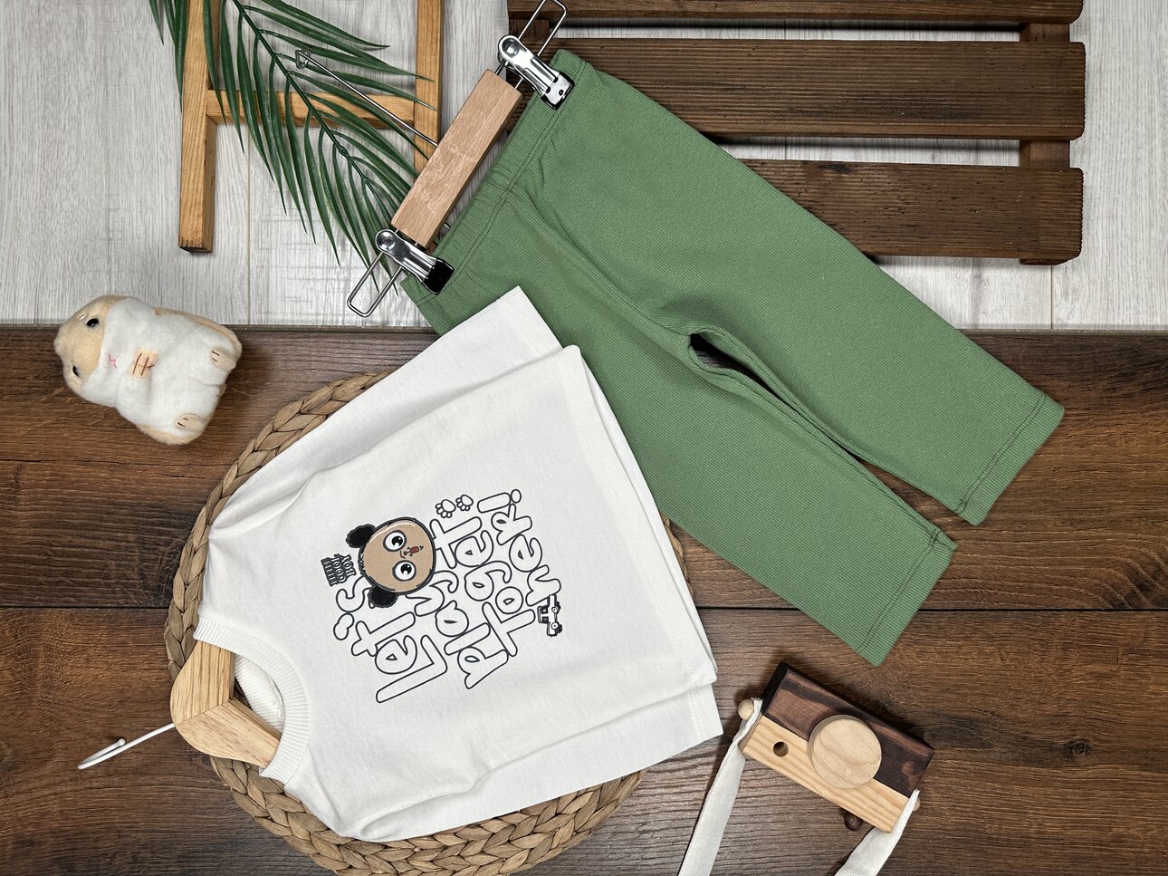 Pamuklu Ayıcık Detaylı Pijama 2li Kız Bebek Takım