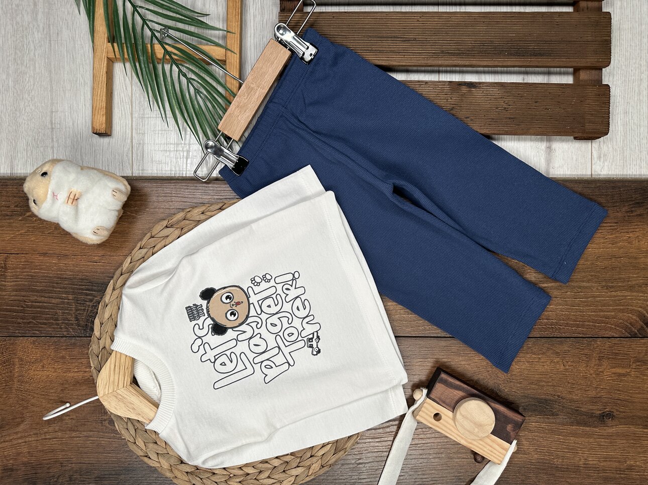 Pamuklu Ayıcık Detaylı Pijama 2li Kız Bebek Takım