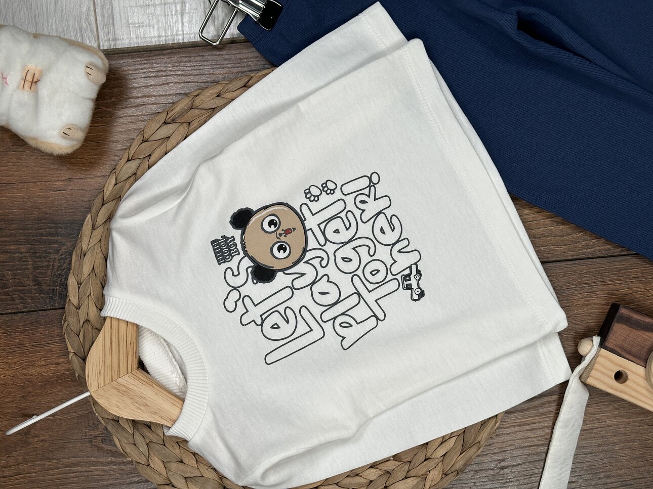 Pamuklu Ayıcık Detaylı Pijama 2li Kız Bebek Takım - Görsel 2