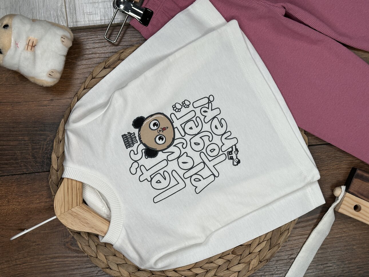 Pamuklu Ayıcık Detaylı Pijama 2li Kız Bebek Takım - Görsel 3