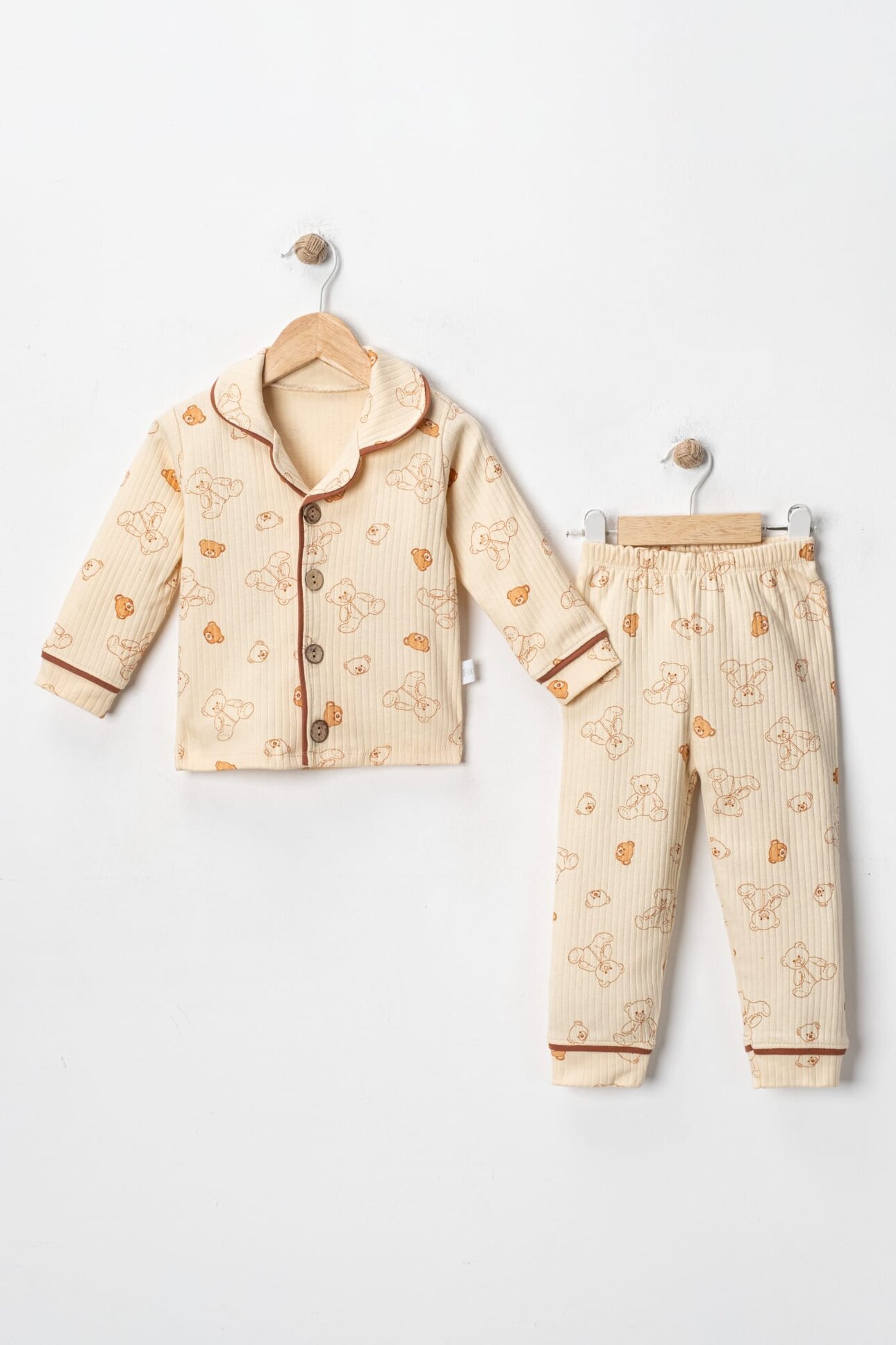 Pamuklu Ayıcık Detaylı 2li Pijama Takımı - Görsel 3