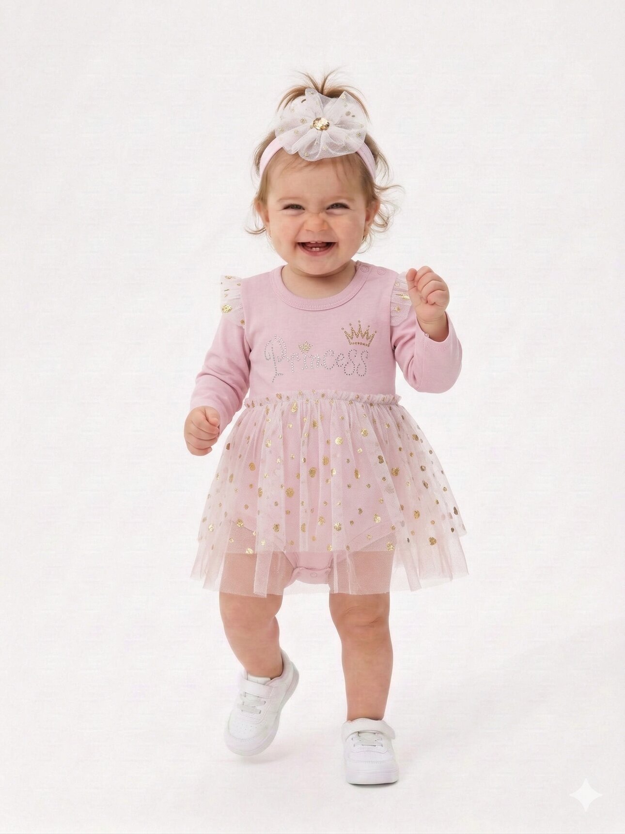 Pamuklu Prenses İşlemeli Dantelli 2li Kız Bebek Elbise