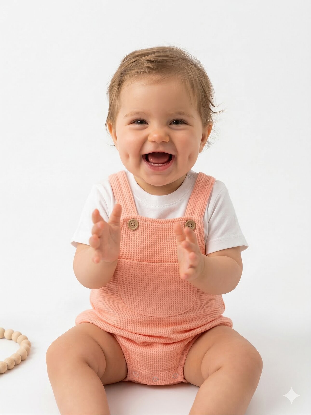 Pamuklu Kulaklı Askılı 2li Kız Bebek Takım