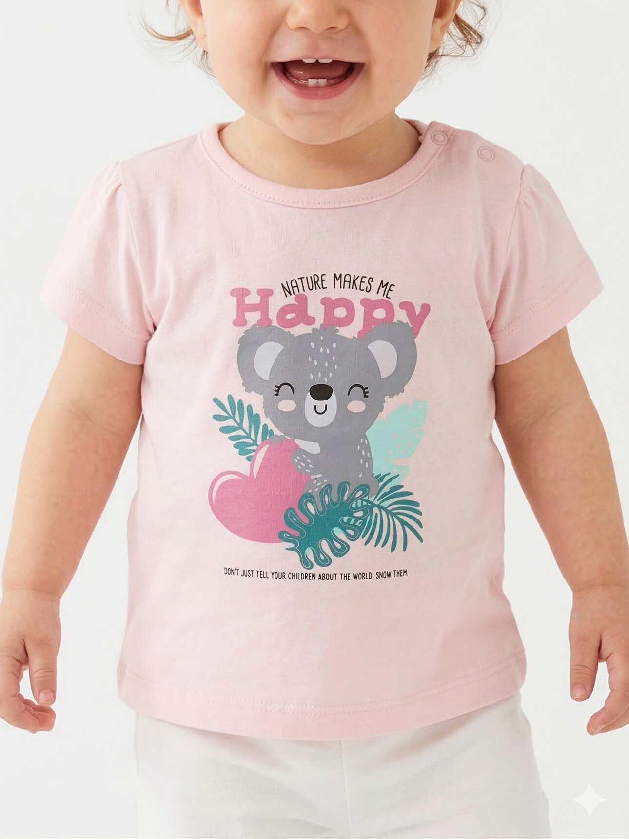 Pamuklu Koala Desenli Kız Bebek T-Shirt