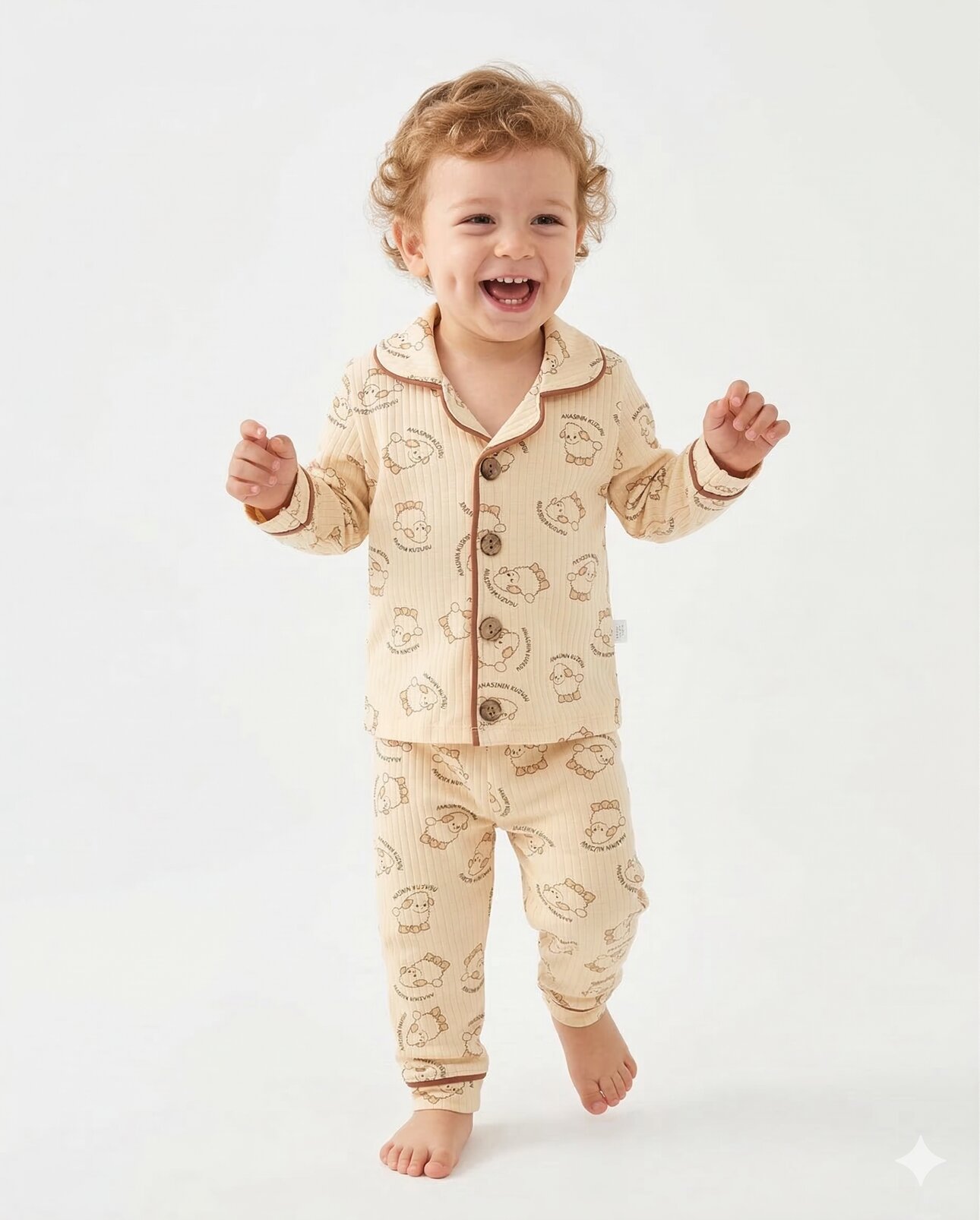 Pamuklu Animals Desenli Erkek Bebek  2li Pijama Takım