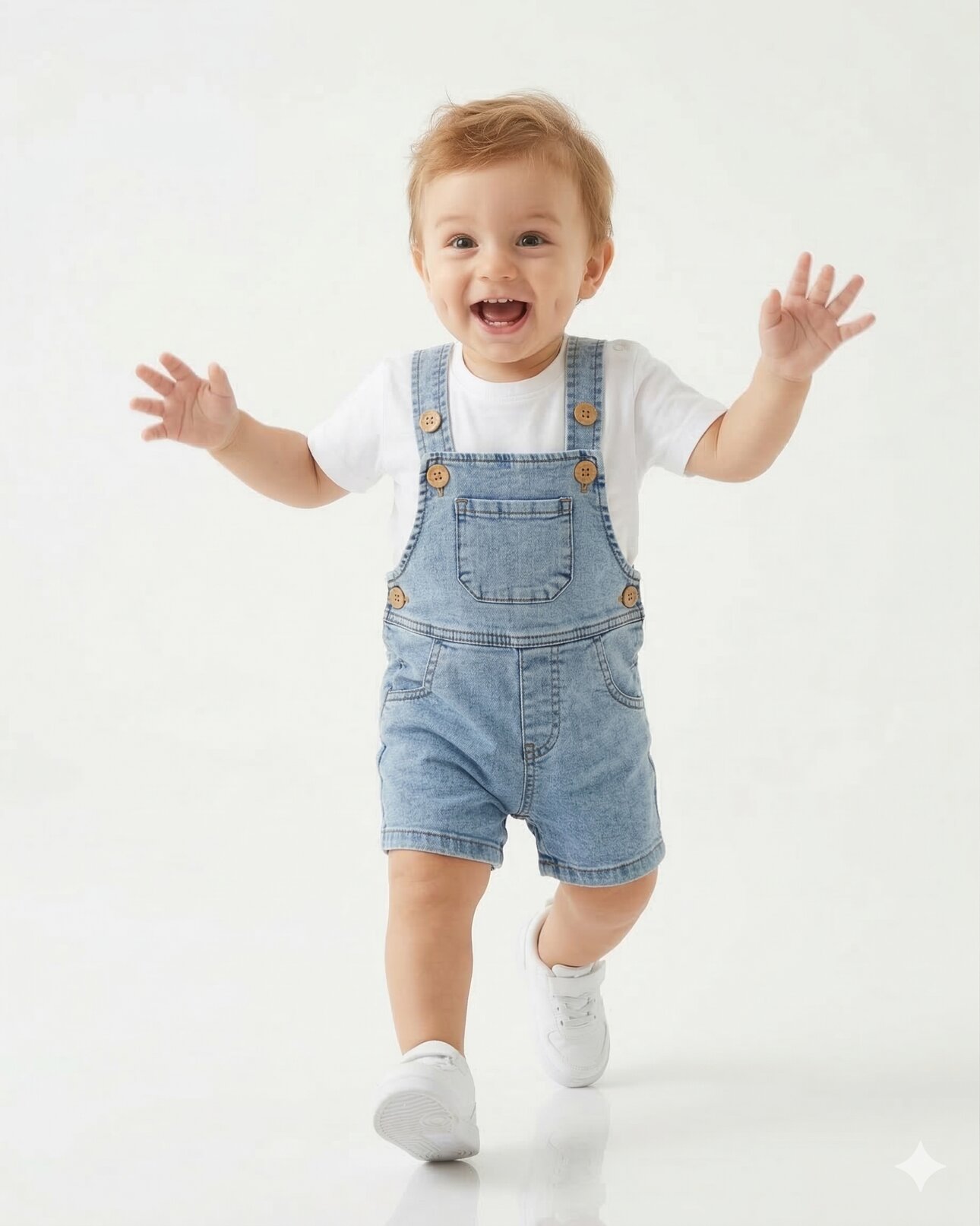 Kot Kumaş Şık Askılı 2li Erkek Bebek Takım