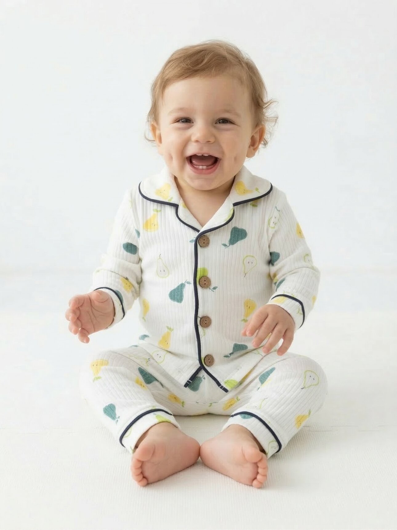 Pamuklu Meyve Detaylı 2li Erkek Bebek Pijama Takımı