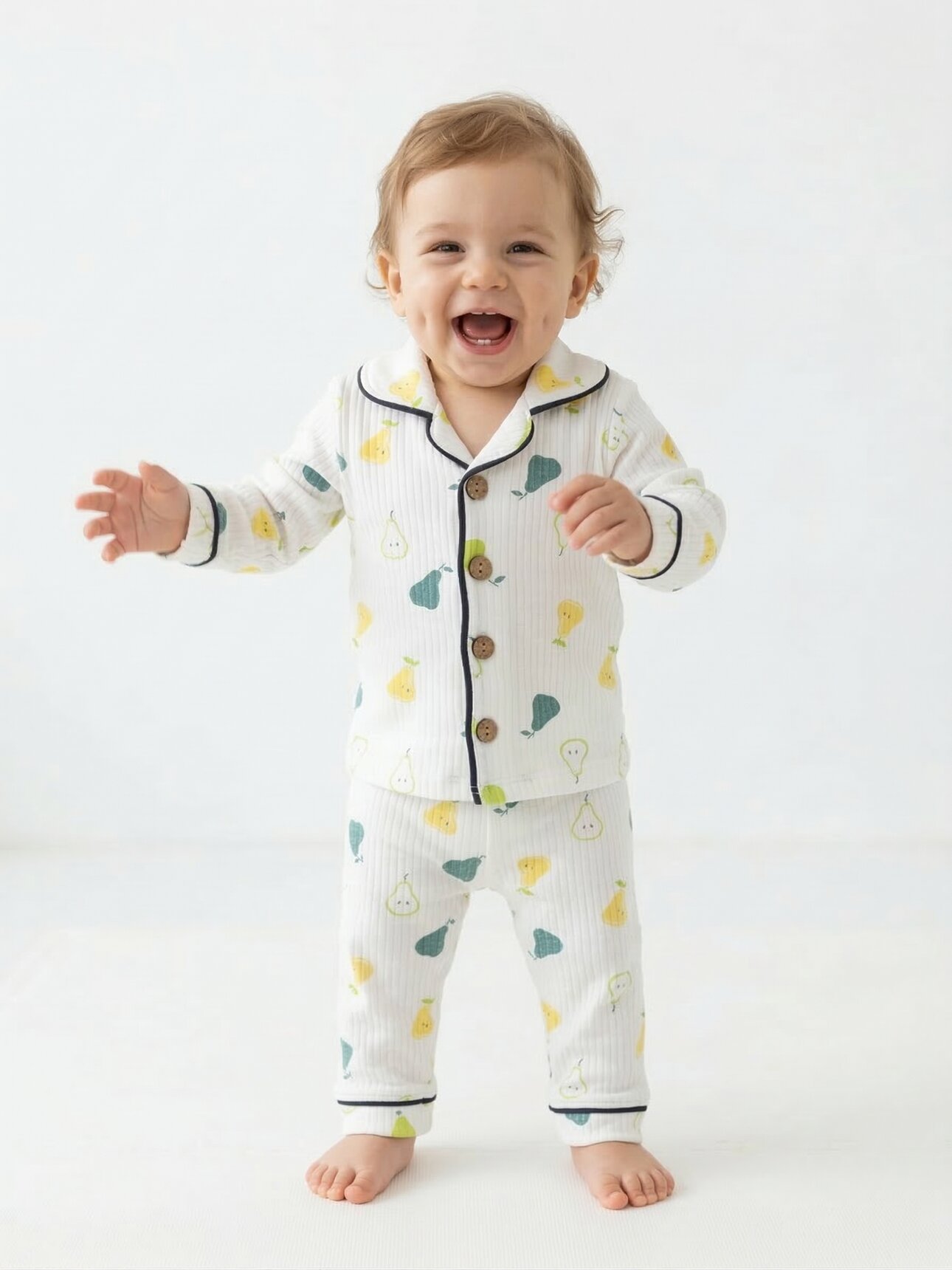 Pamuklu Meyve Detaylı 2li Erkek Bebek Pijama Takımı - Detay Görseli 2