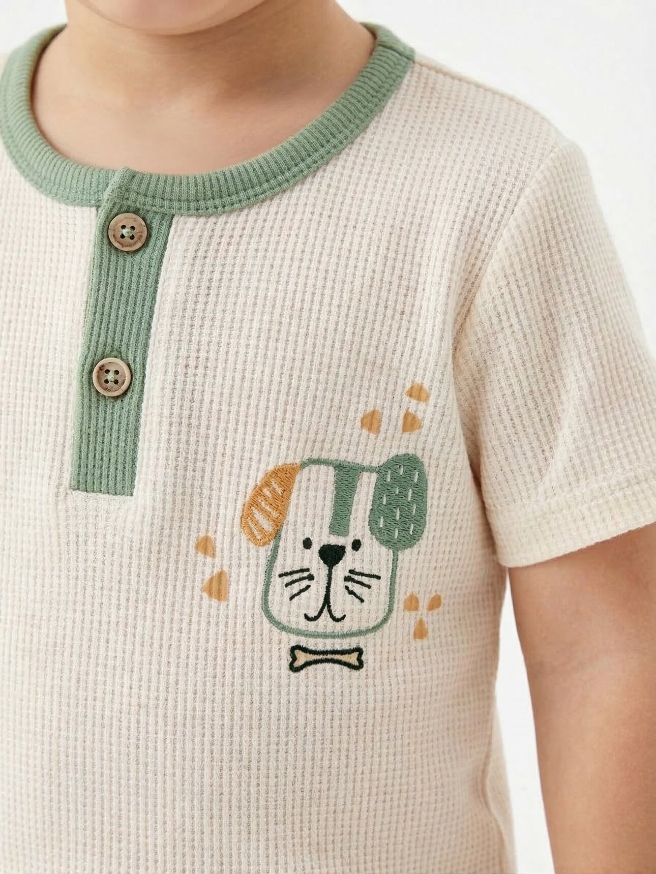 Pamuklu Hayvan Desenli Erkek Çocuk 2li Takım