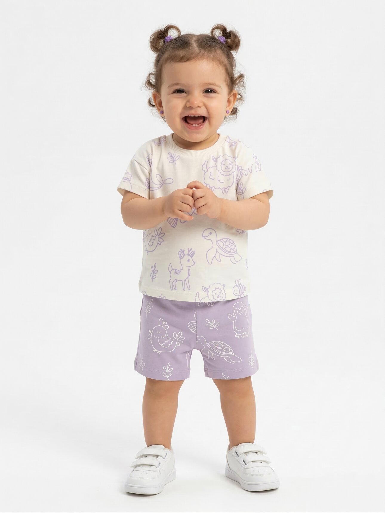 Pamuklu Balık Desenli Kiz Bebek 2li Takım