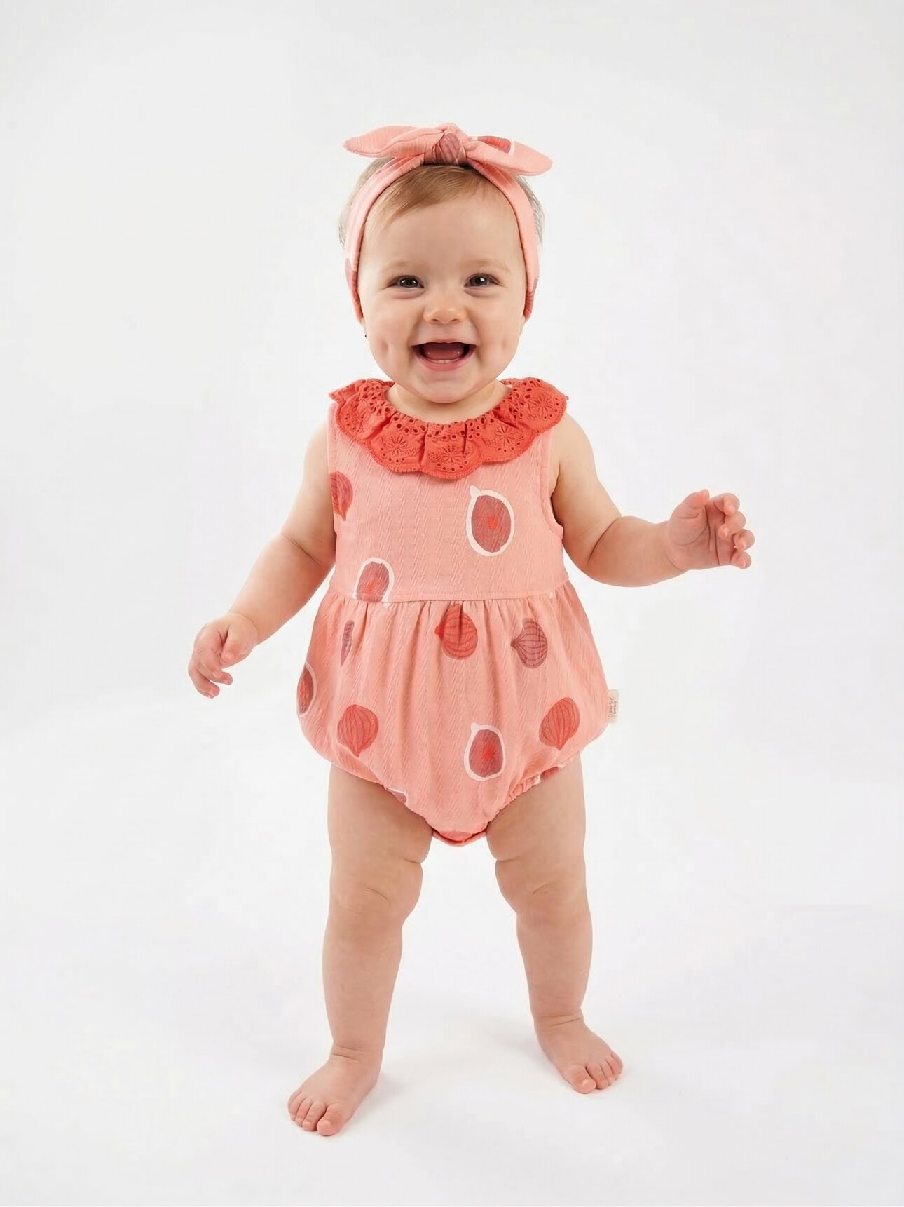 Pamuklu Yazlık Bandanalı 2li Kız Bebek Takım