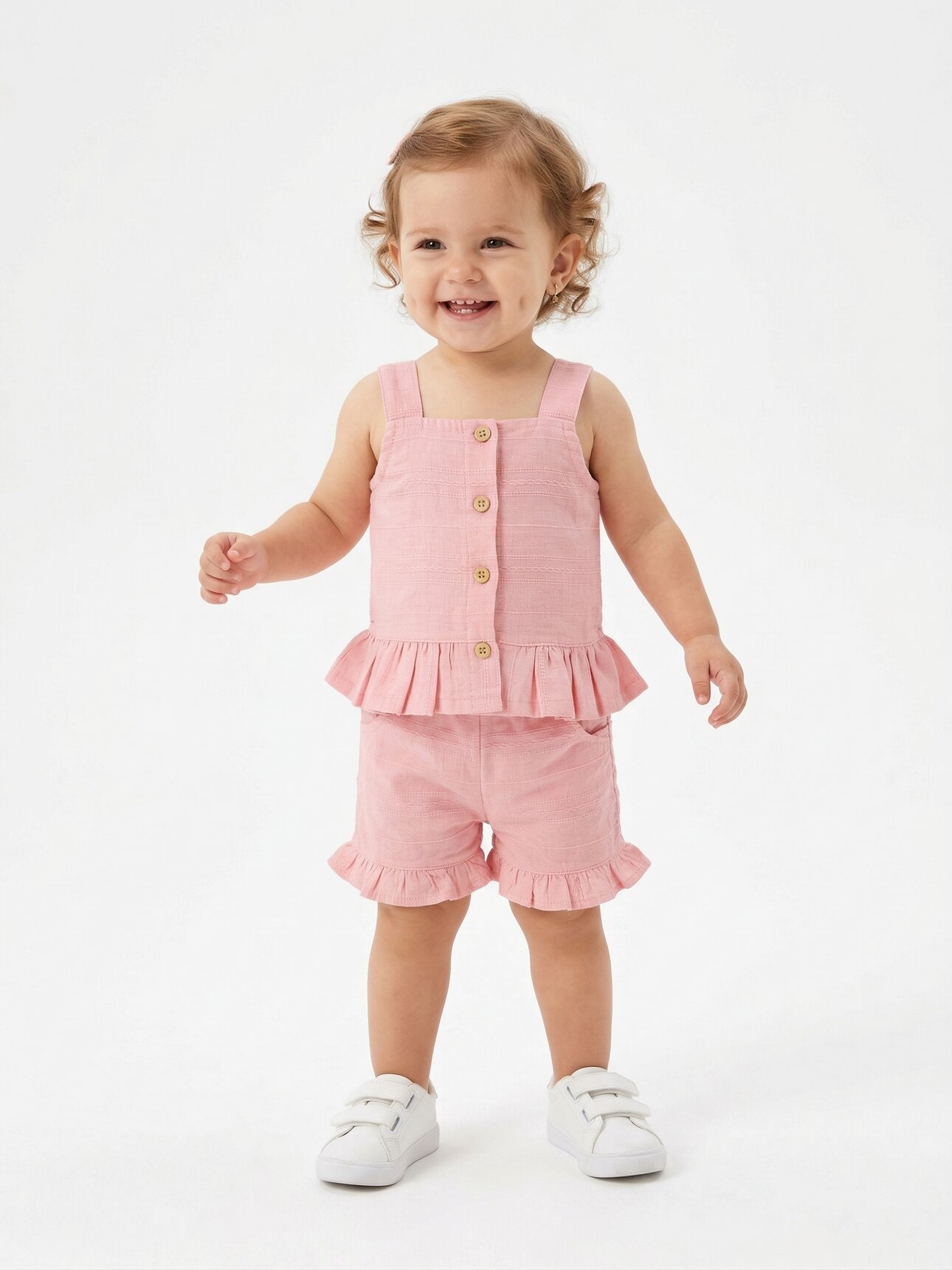 Organik Pamuklu Keten Kız Çocuk 2li Takım Kız Bebek 2li Takım