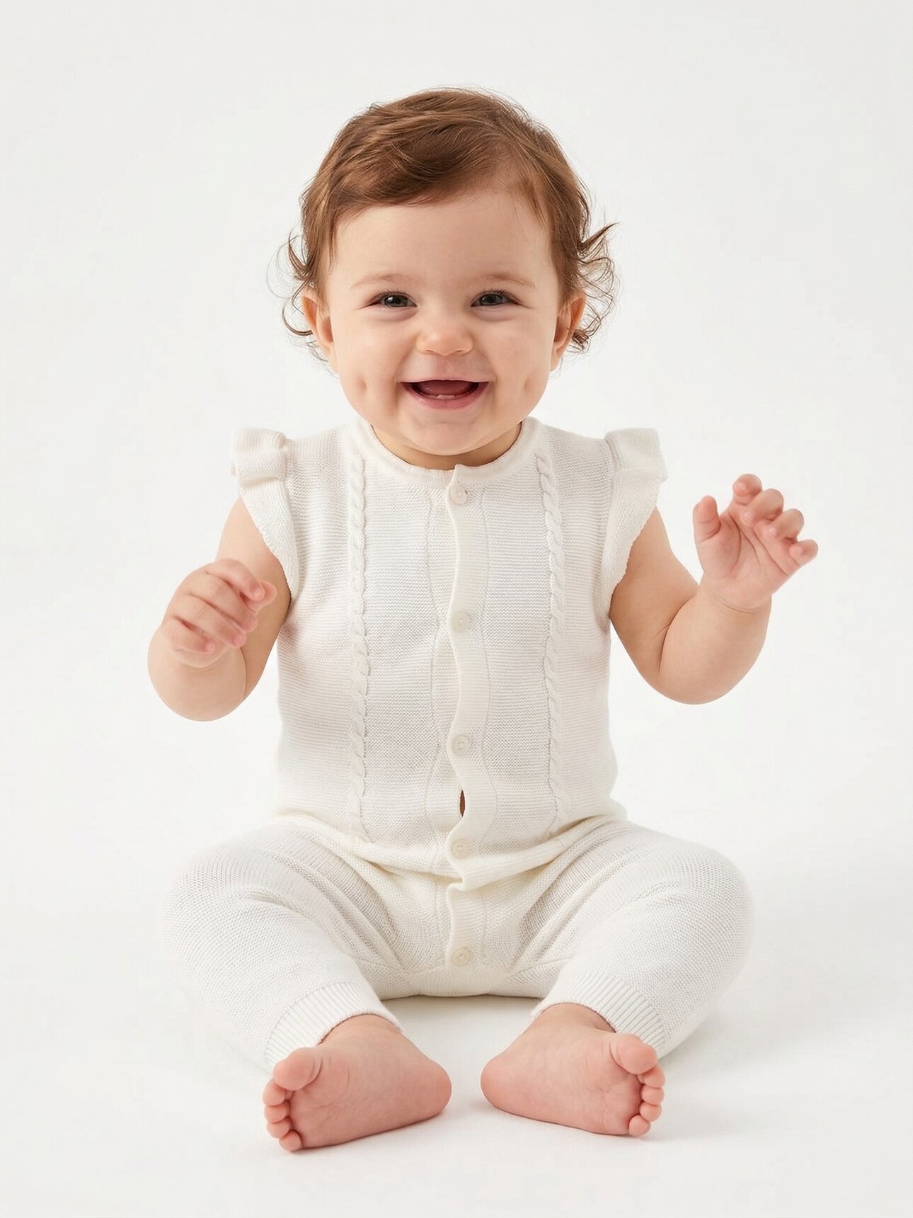 Organik Pamuklu Yazlık Triko Merserize Kız Bebek Tulum