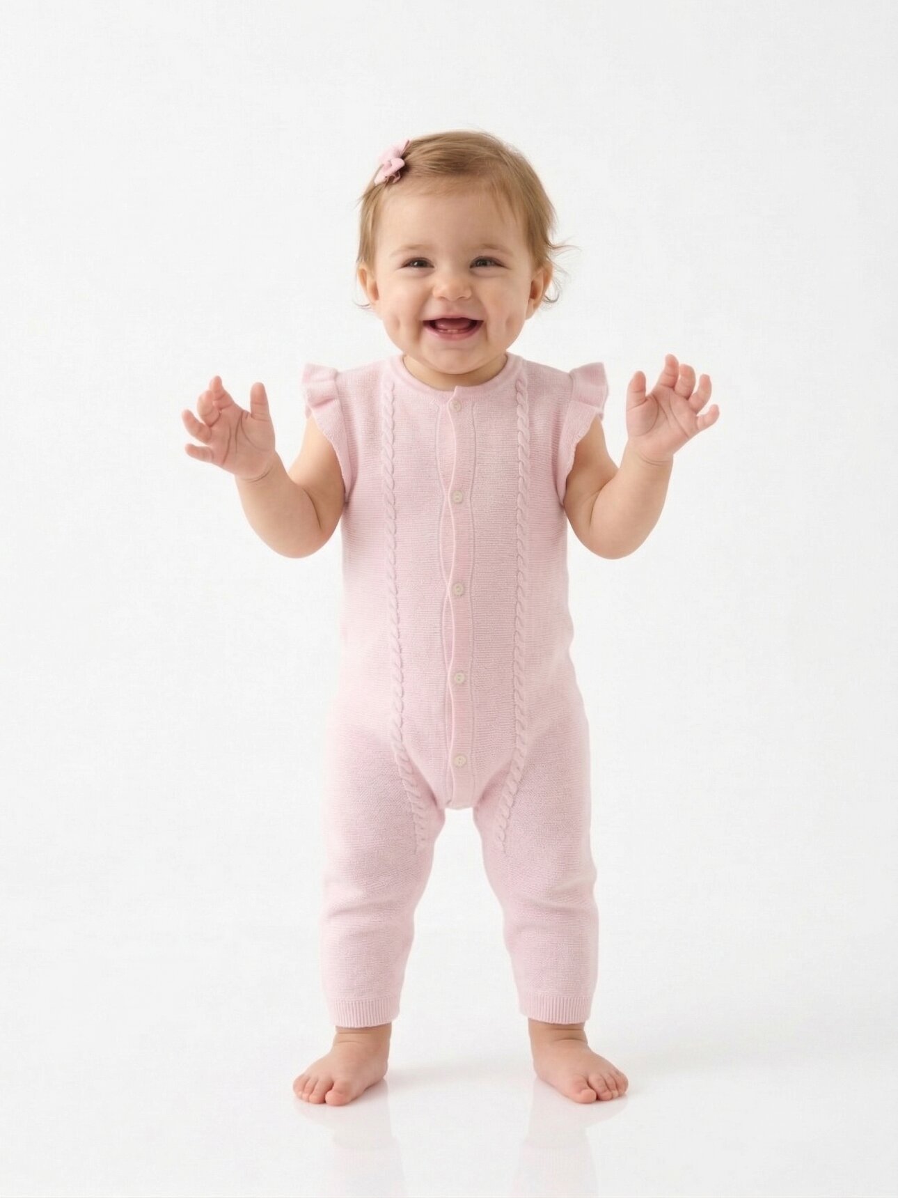 Organik Pamuklu Yazlık Triko Merserize Kız Bebek Tulum