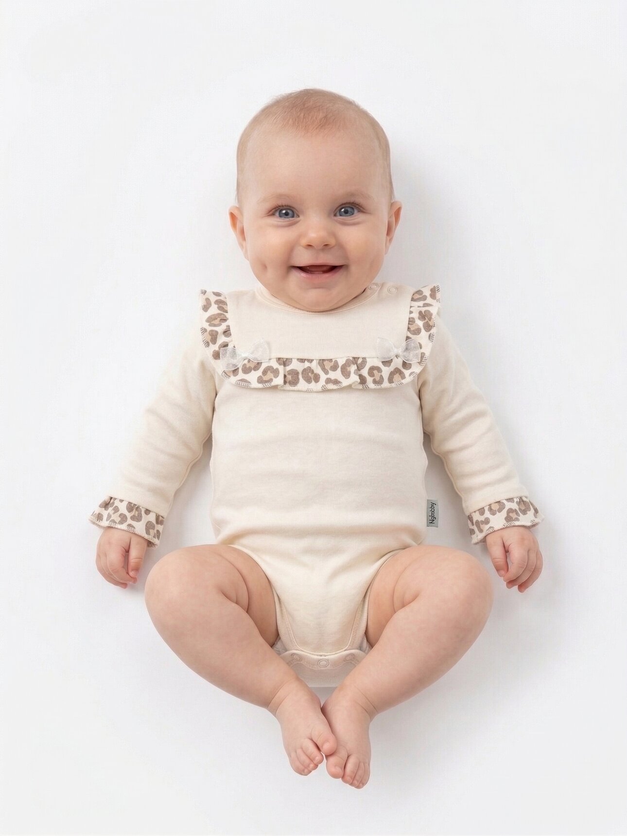 Pamuklu Fırfır Detaylı Kız Bebek Tulum