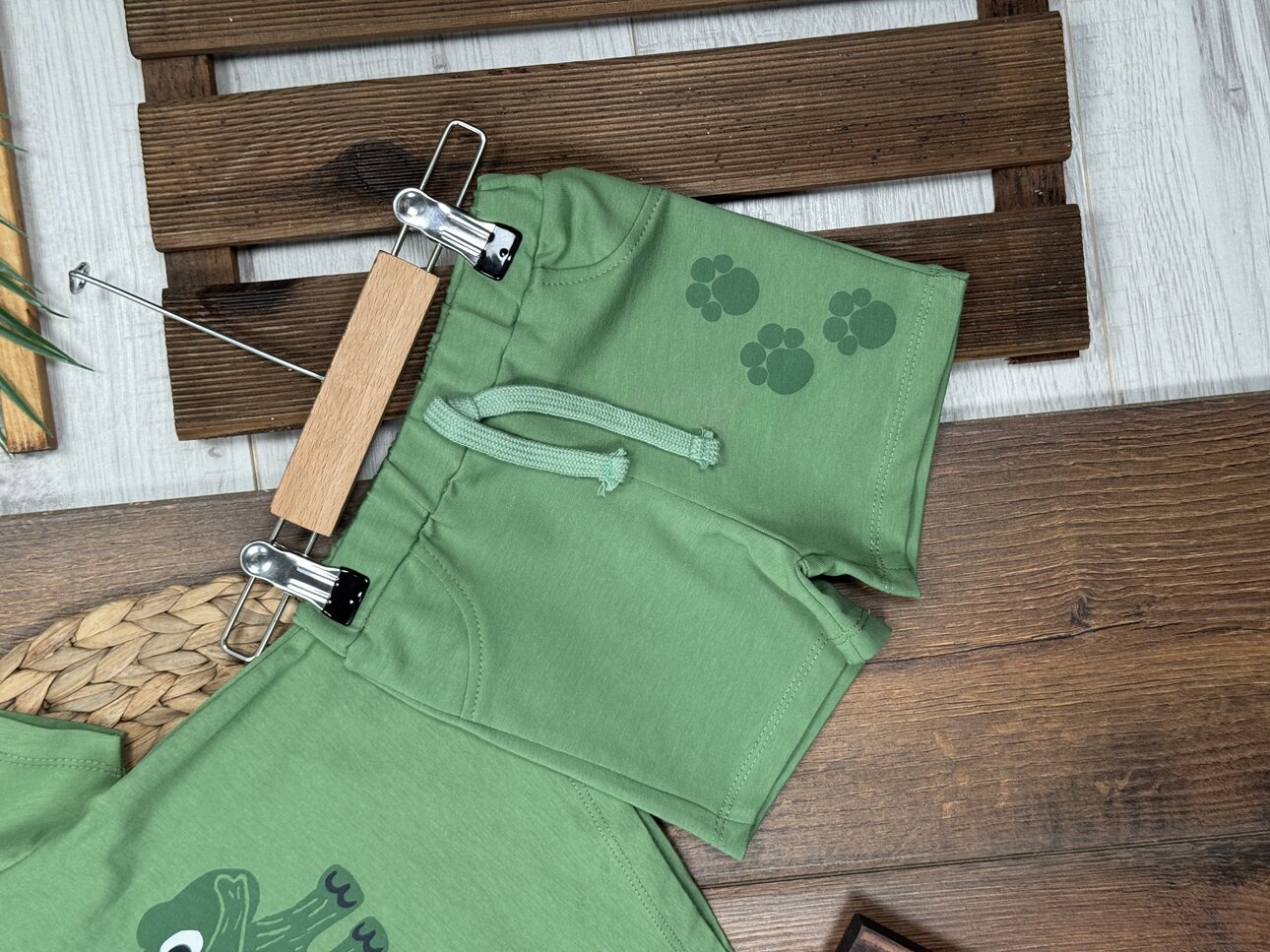 Pamuklu Sevimli  Fil Detaylı Erkek Bebek Şortlu 2li Takım