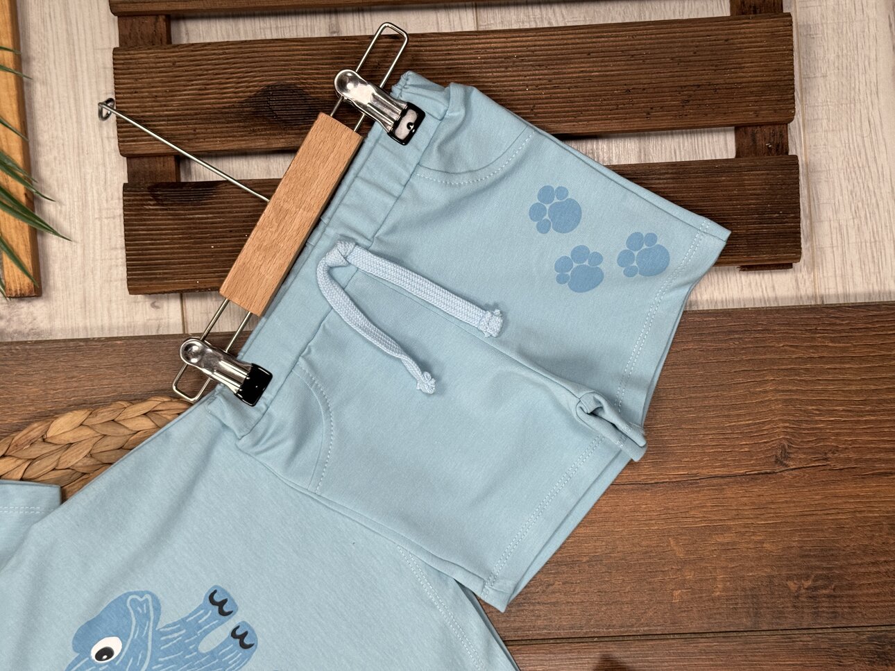 Pamuklu Sevimli Fil Detaylı Şortlu Erkek Bebek 2li Takım