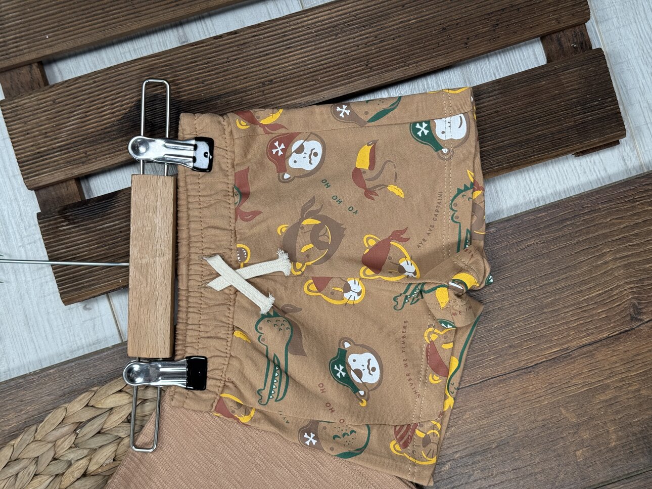 Pamuk Yelken Nakış Detaylı Waffle Kumaş Şortlu Erkek Bebek 2li Takım