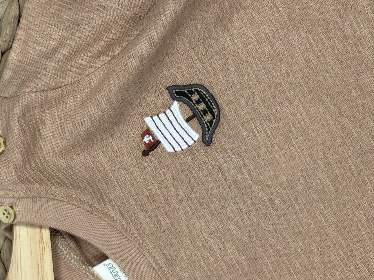 Pamuk Yelken Nakış Detaylı Waffle Kumaş Şortlu Erkek Bebek 2li Takım