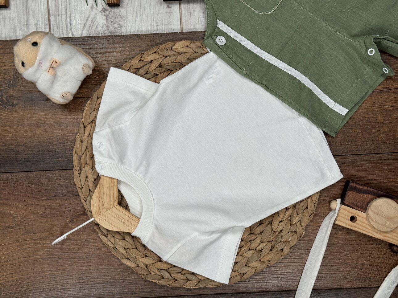 Pamuklu Denizci Detaylı Salopet Tulum Erkek Bebek 2li Takım