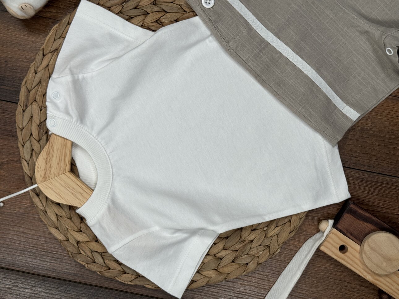 Pamuklu Denizci Detaylı Salopet Tulum Erkek Bebek 2li Takım