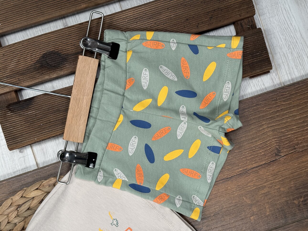 Organik Pamuklu Surf Detaylı Erkek Bebek 2li Takım