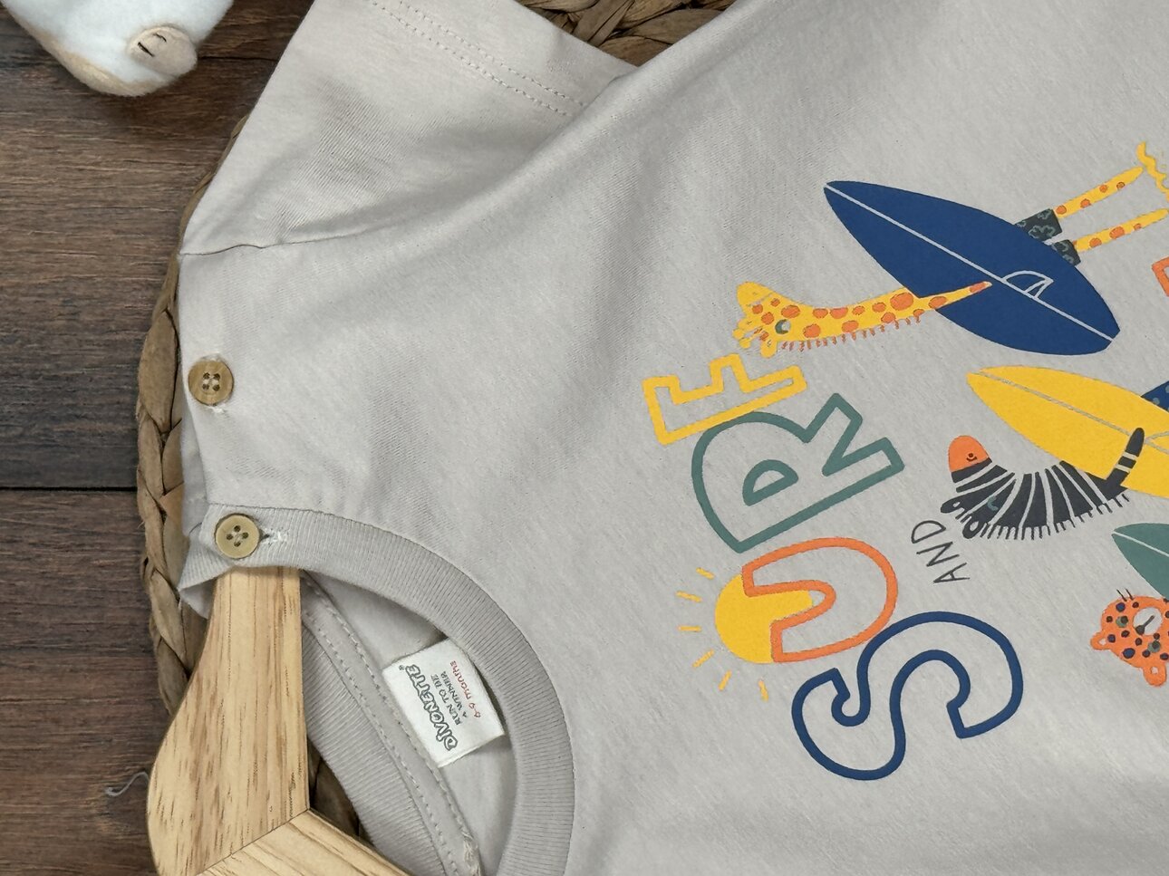 Organik Pamuklu Surf Detaylı Erkek Bebek 2li Takım