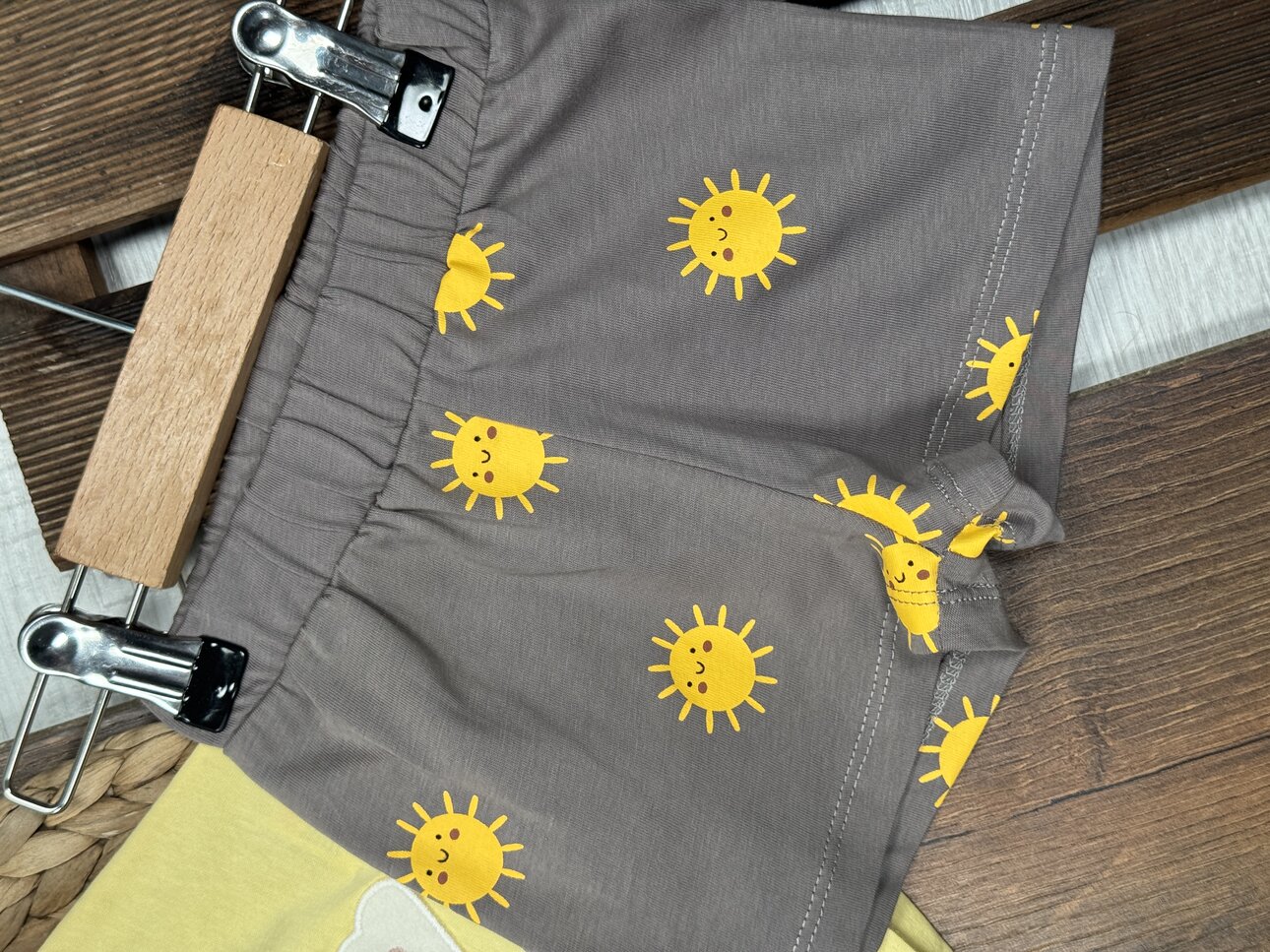 Pamuklu Organik Güneşli Renkli Desenli Kız Bebek 2li  Şortlu Takım