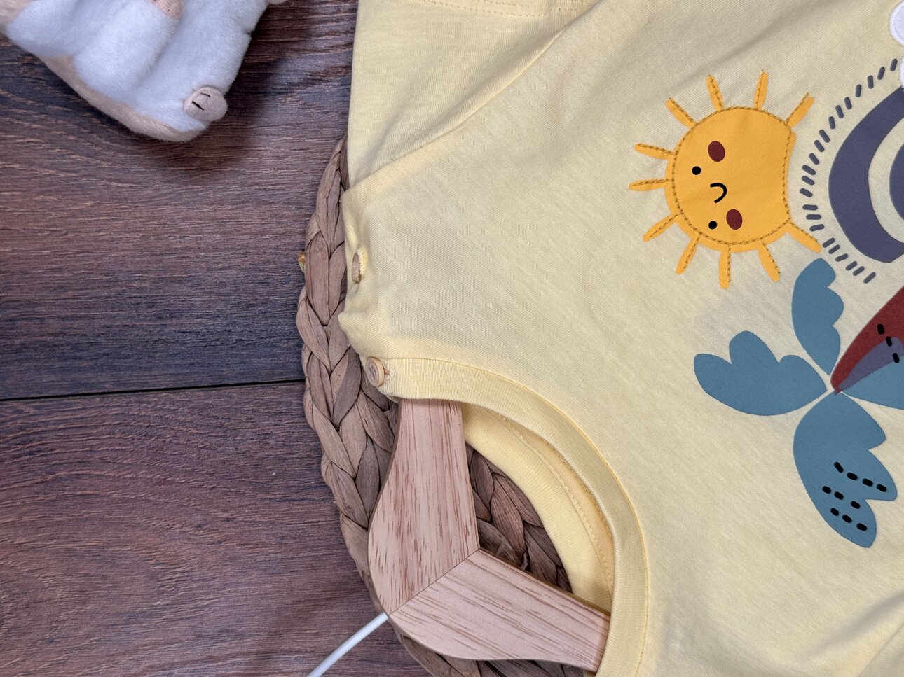 Pamuklu Organik Güneşli Renkli Desenli Kız Bebek 2li  Şortlu Takım