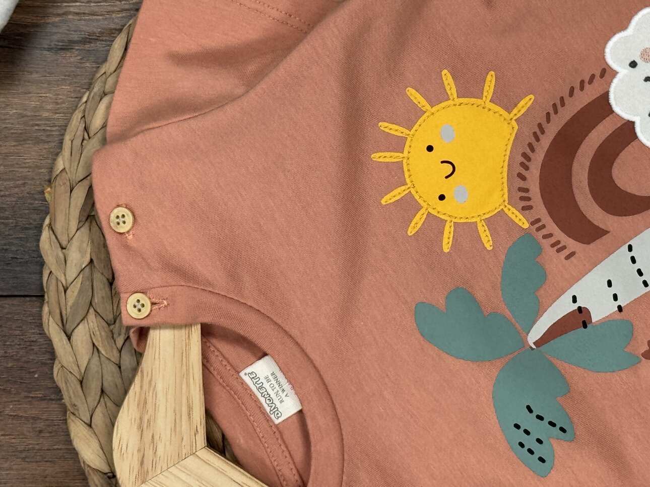 Pamuklu Organik Güneşli Renkli Desenli Kız Bebek 2li Şortlu Takım