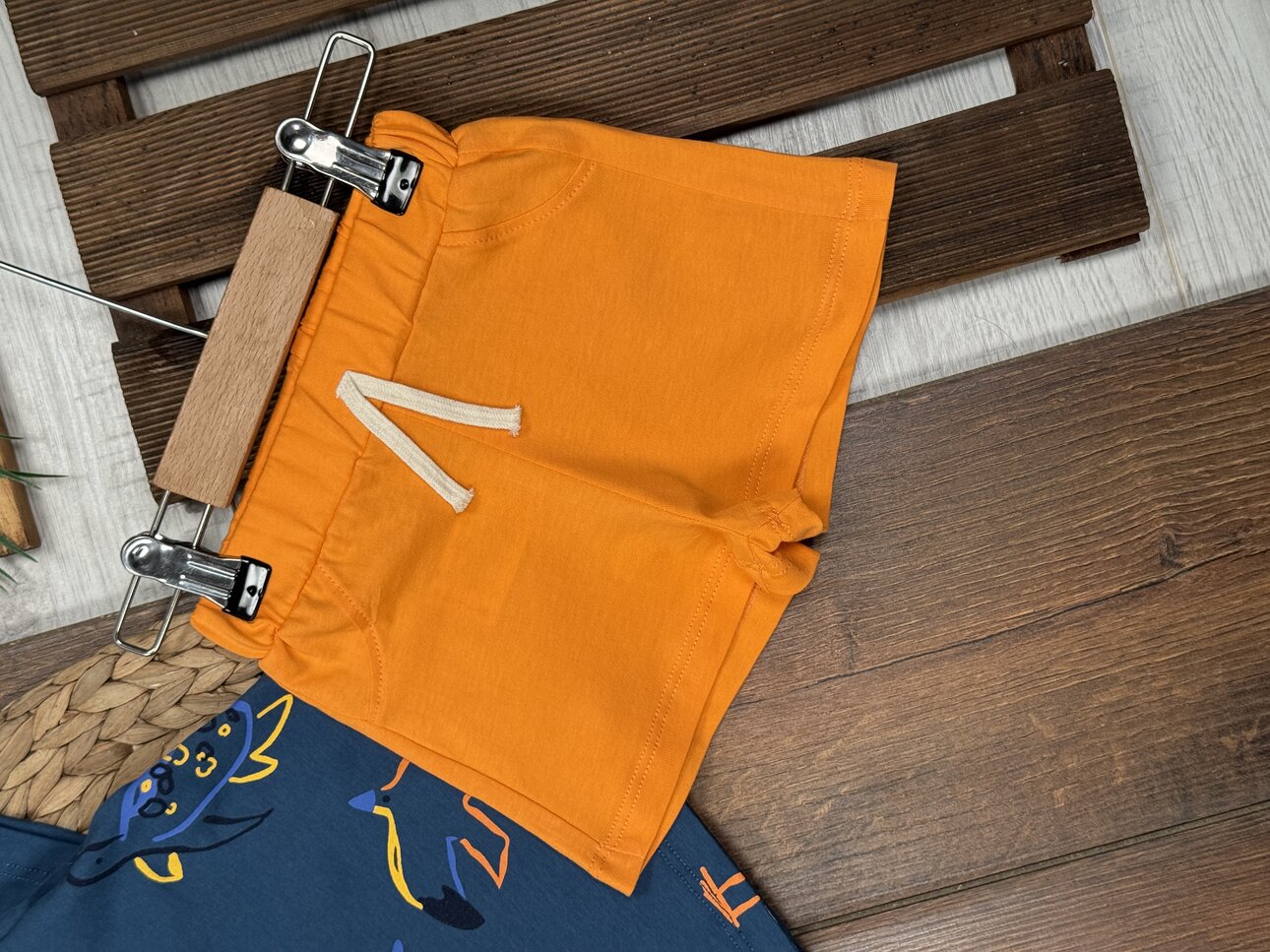 Pamuklu Sevimli Deniz Canlıları Desenli Erkek Bebek 2li Şortlu Takım