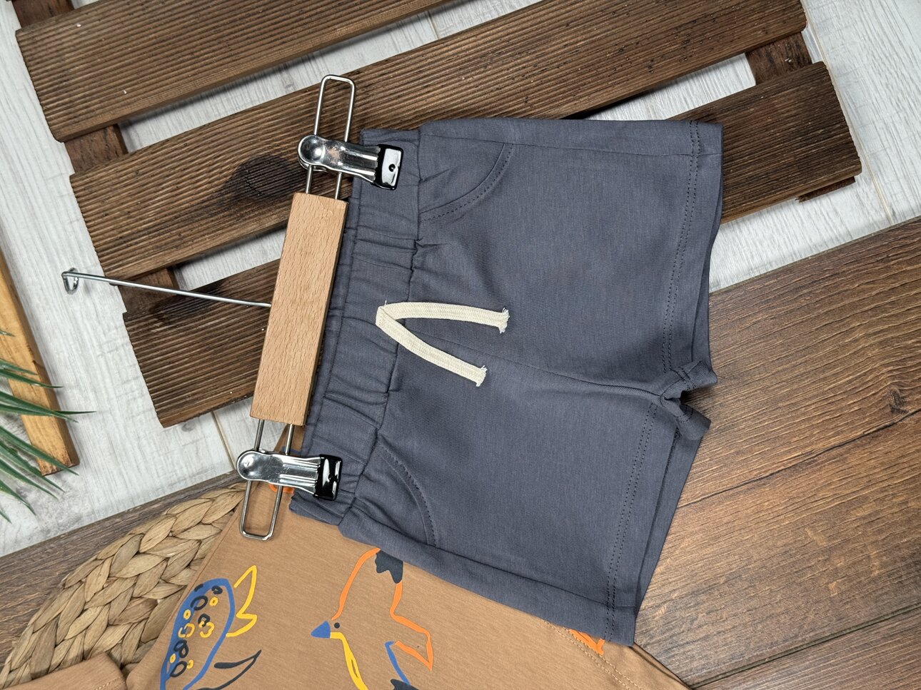 Pamuklu Sevimli Deniz Canlıları Desenli Erkek Bebek 2li Şortlu Takım