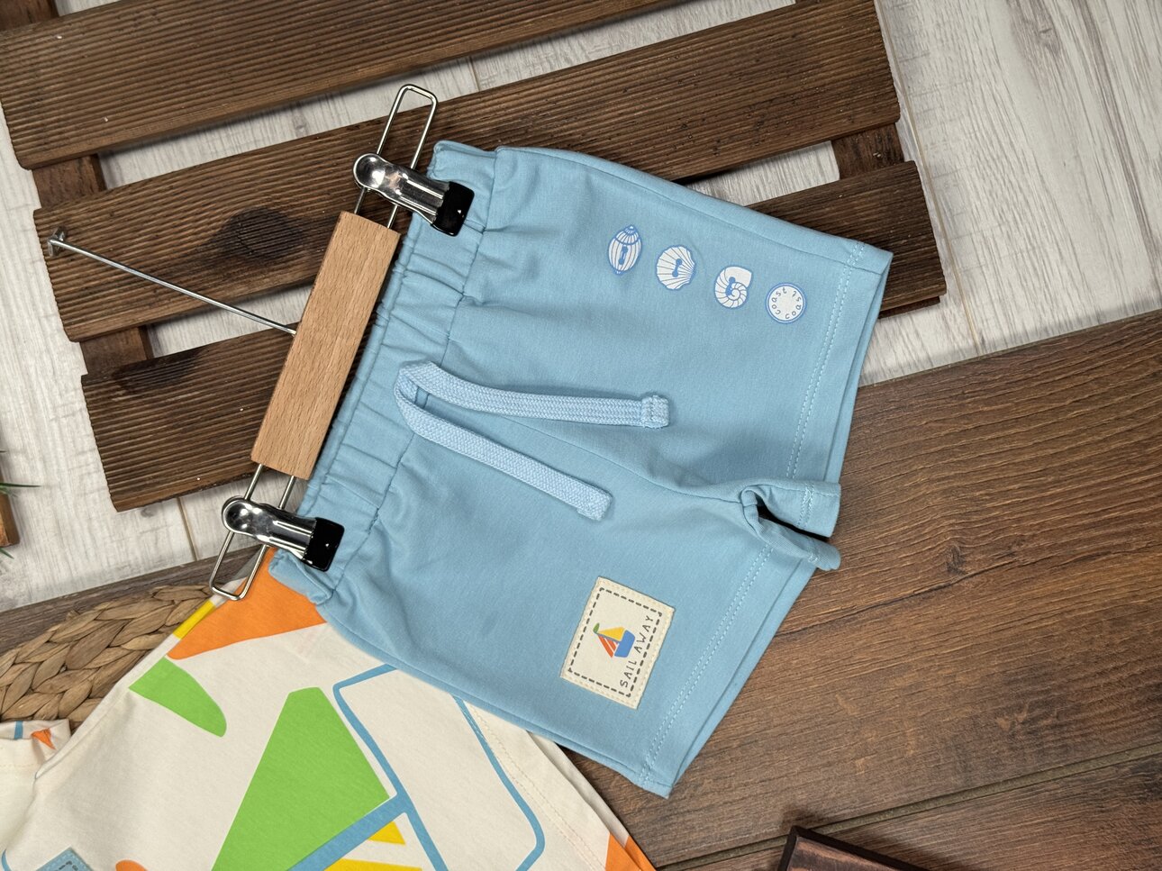 Pamuklu Yelken Detaylı Şortlu Erkek Bebek 2li Takım