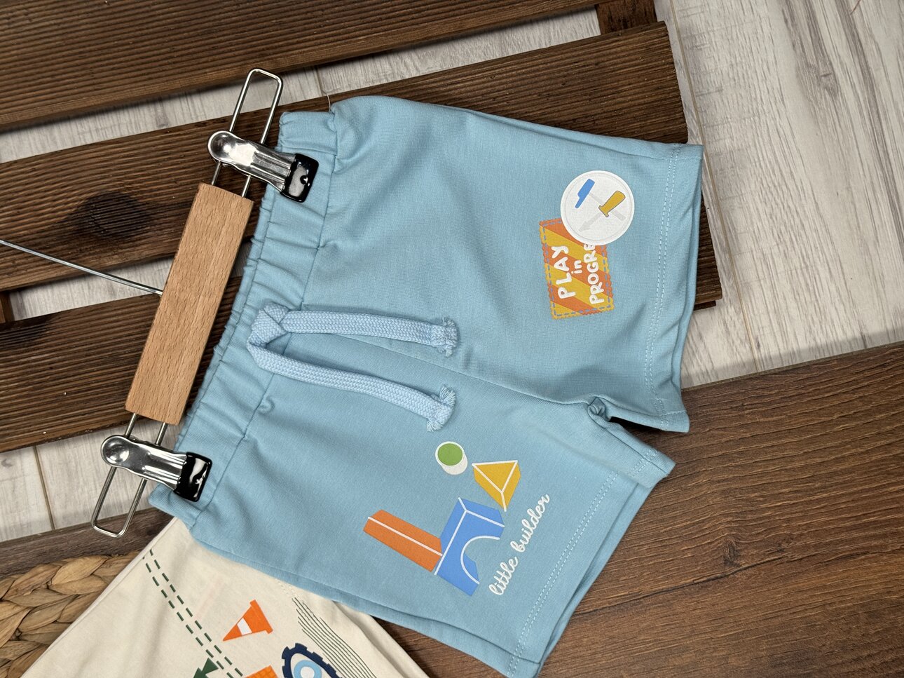 Pamuklu Kepçe Detaylı Şortlu Erkek Bebek 2li Takım