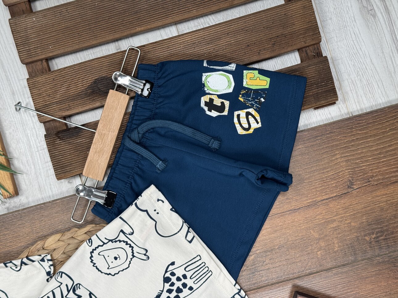 Pamuk Dostlar Detaylı Şortlu Erkek Bebek 2li Takım