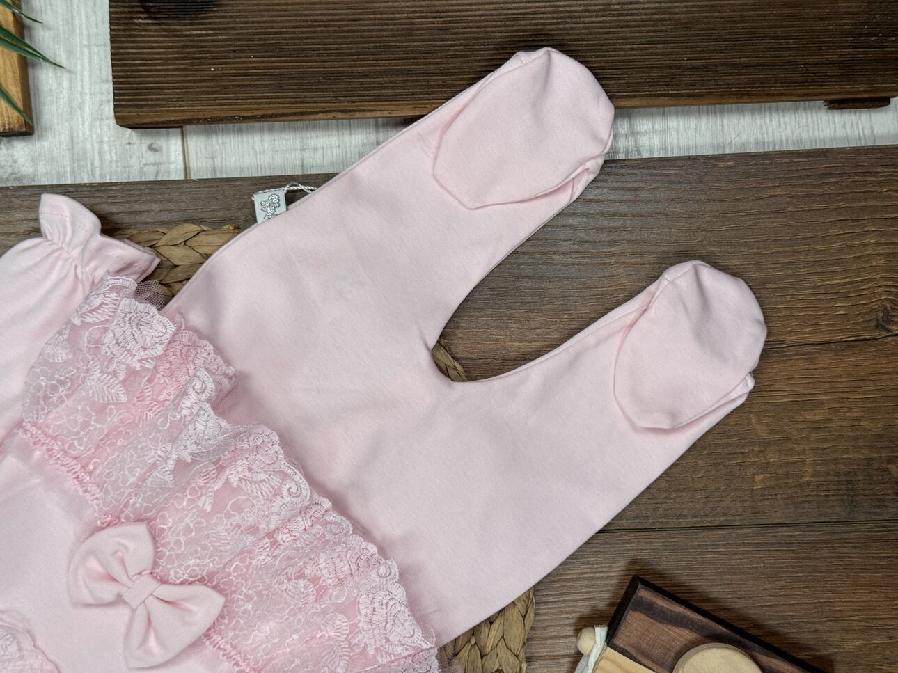 Pamuklu Dantel Detaylı 2li Mevlütlük Kız Bebek Tulum - Detay Görseli 6