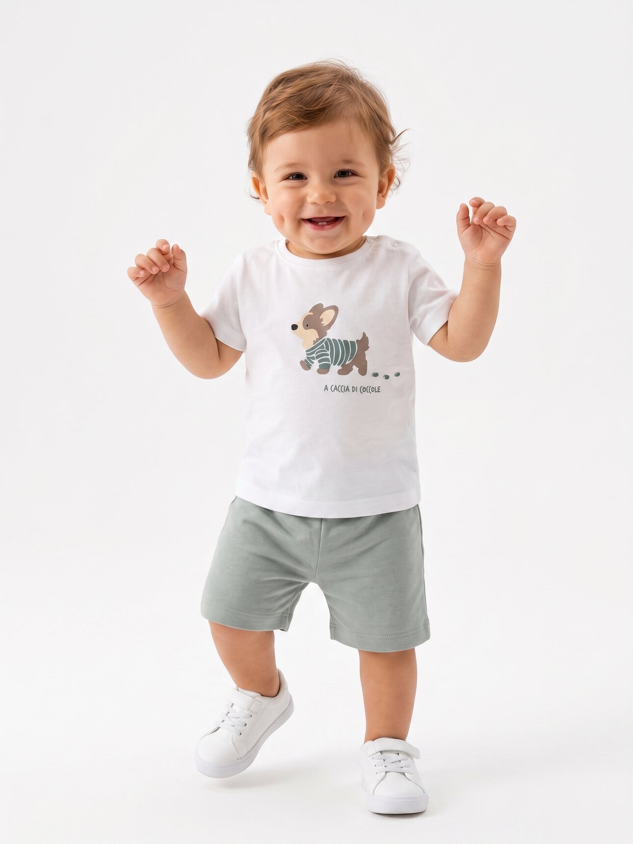 Pamuklu Sevimli Animal Detaylı 2li Erkek Bebek Takım