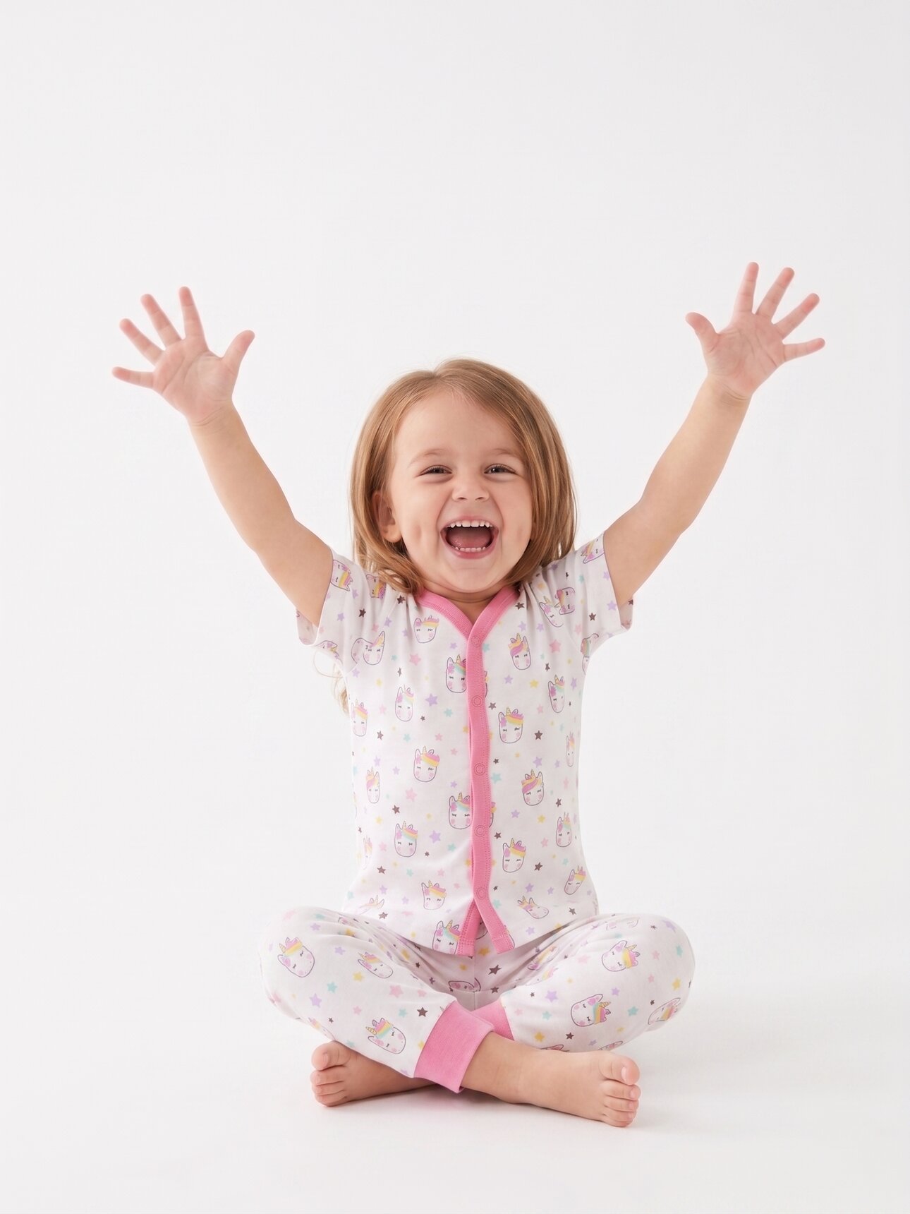 Pamuklu Çıtçıt Detaylı  2li Kız Bebek Pijama Takımı