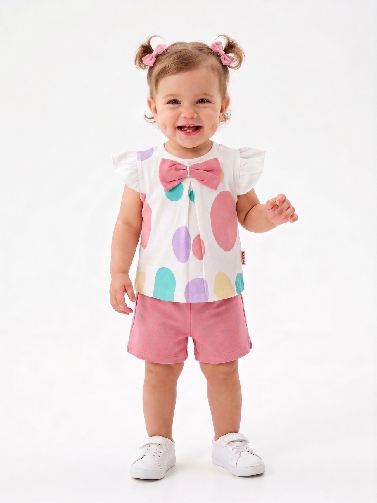 Pamuk Fİyonk Detaylı 2li Kız Bebek Takım