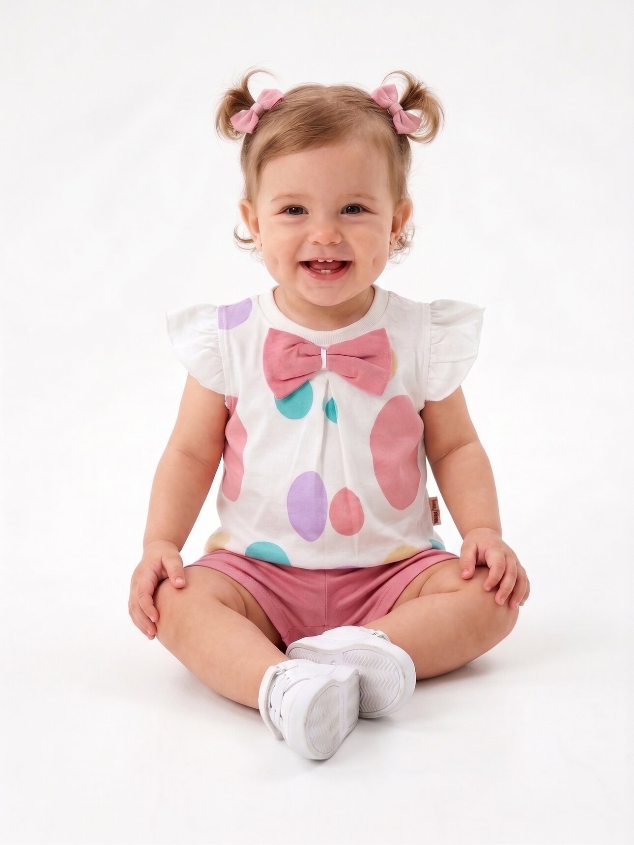 Pamuk Fİyonk Detaylı 2li Kız Bebek Takım