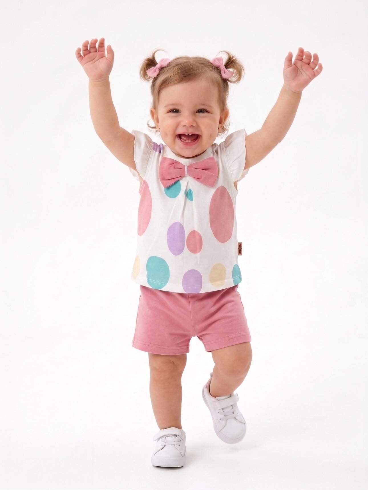 Pamuk Fİyonk Detaylı 2li Kız Bebek Takım