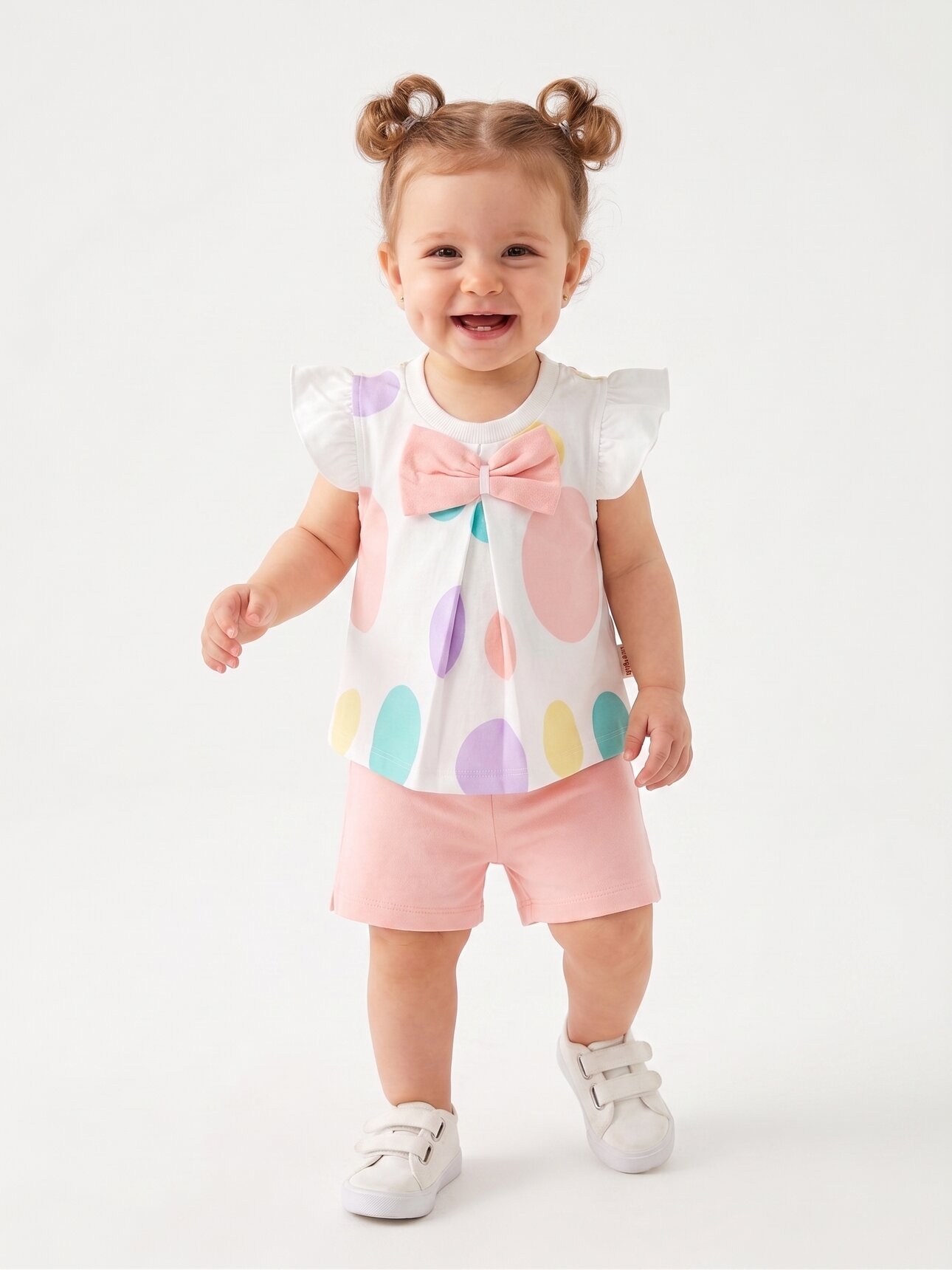 Pamuk Fİyonk Detaylı 2li Kız Bebek Takım