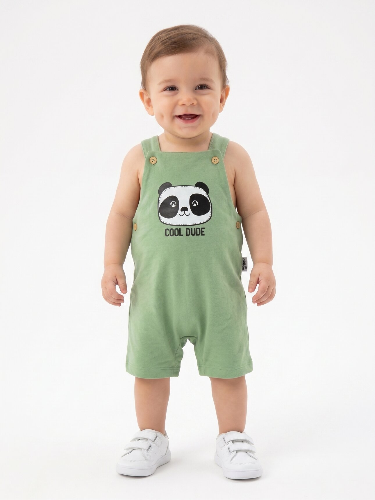 Pamuk Panda Desenli Erkek Bebek 2li Takım