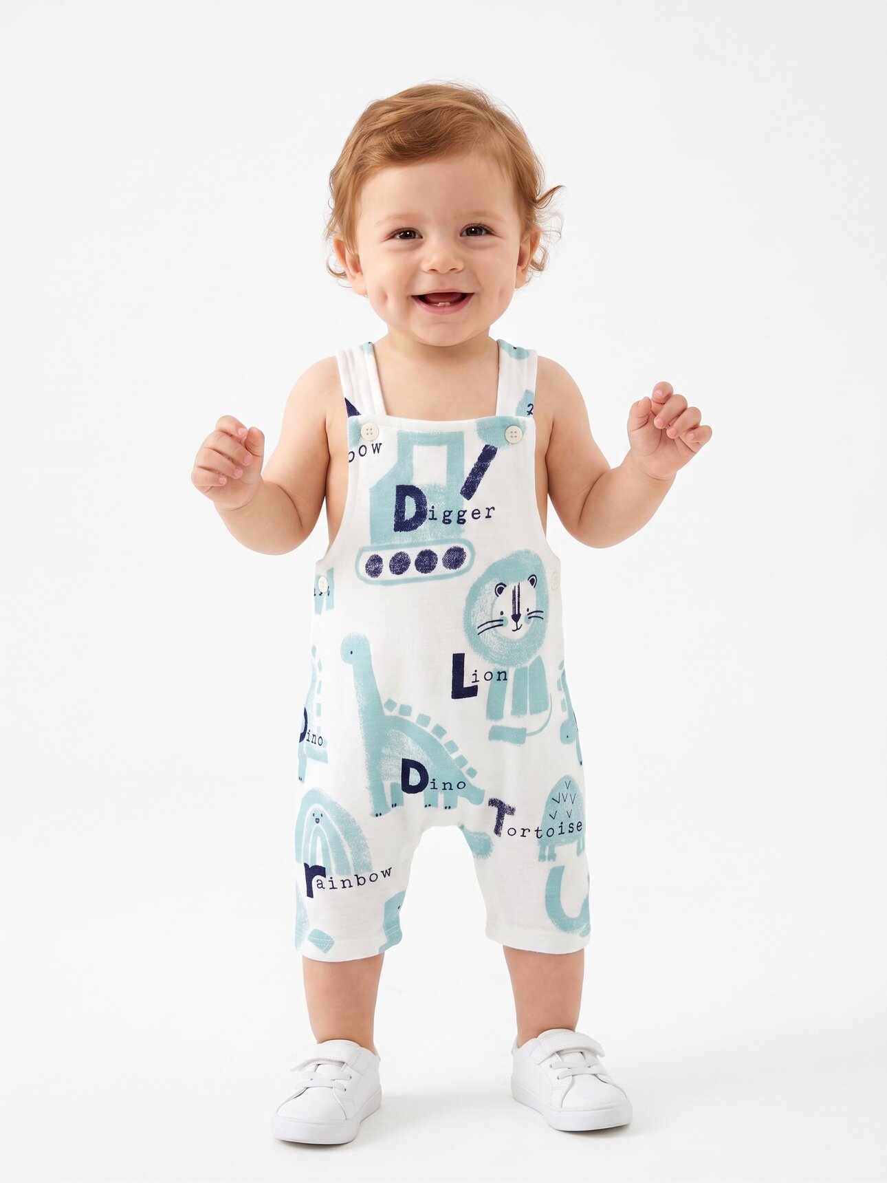 Pamuklu Animal Detaylı Erkek Bebek Salopet