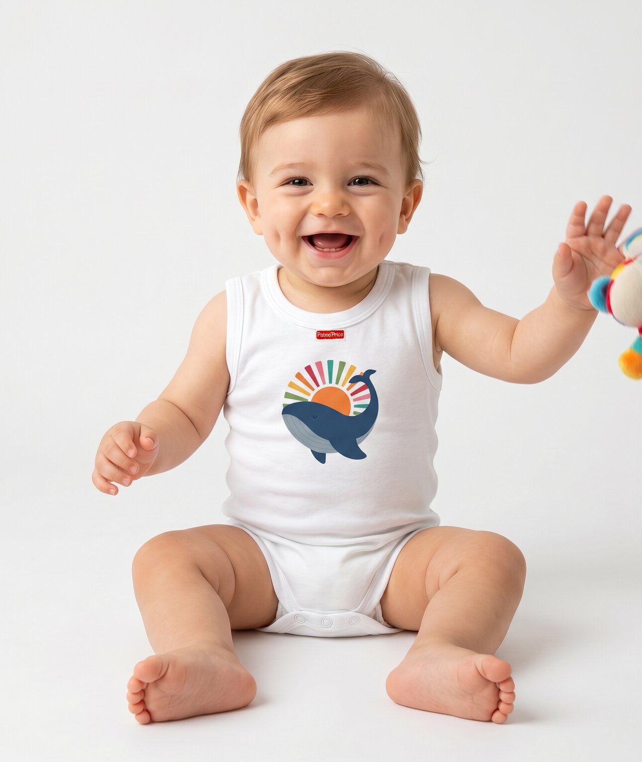 Organik %100 Pamuklu Çıtlıtlı Erkek Bebek Badi Zıbın - Detay Görseli 2