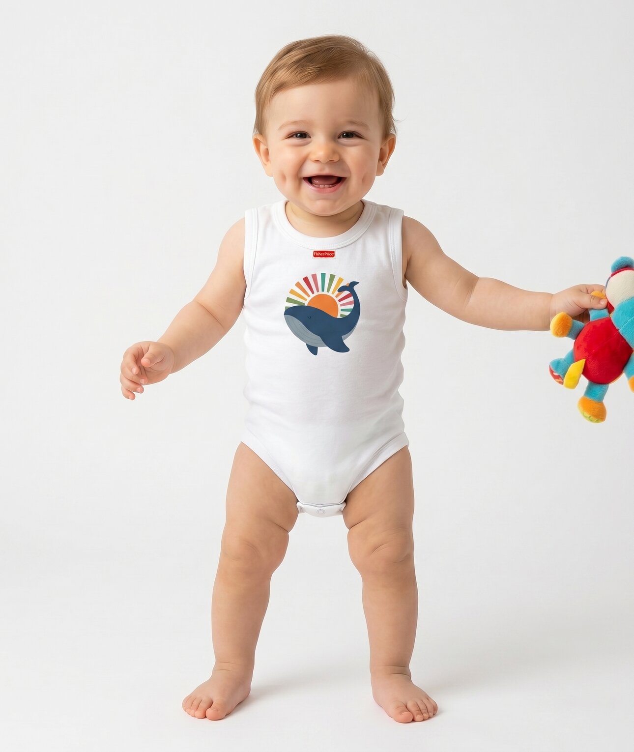 Organik %100 Pamuklu Çıtlıtlı Erkek Bebek Badi Zıbın - Detay Görseli 3