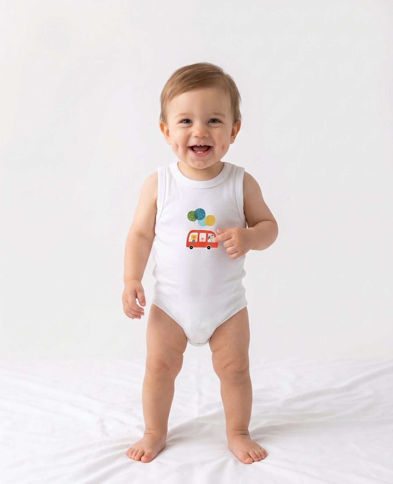 Organik %100 Pamuklu Çıtlıtlı Erkek Bebek Badi Zıbın - Detay Görseli 2
