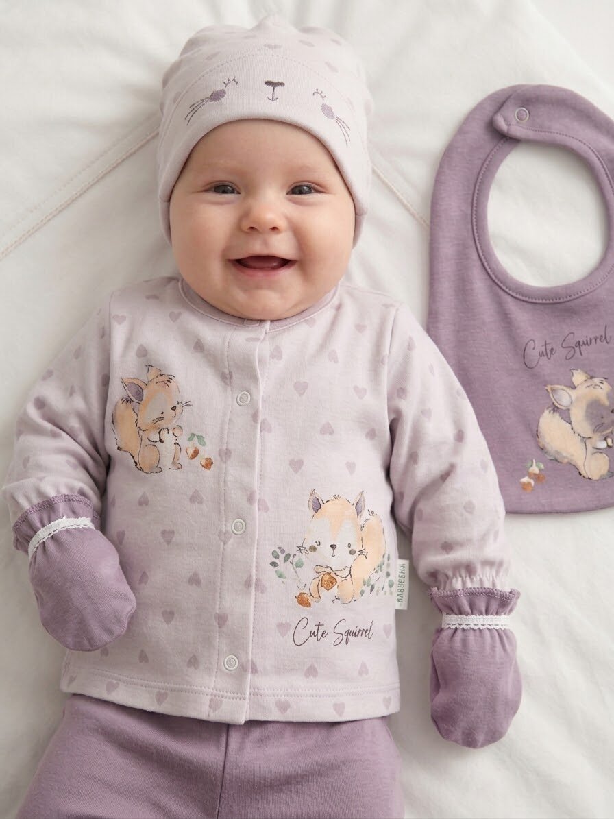 Pamuklu Bebe Yaka Sırtı Boydan Çıtçıtlı Kız Bebek 5li Hastane Çıkışı - Görsel 2