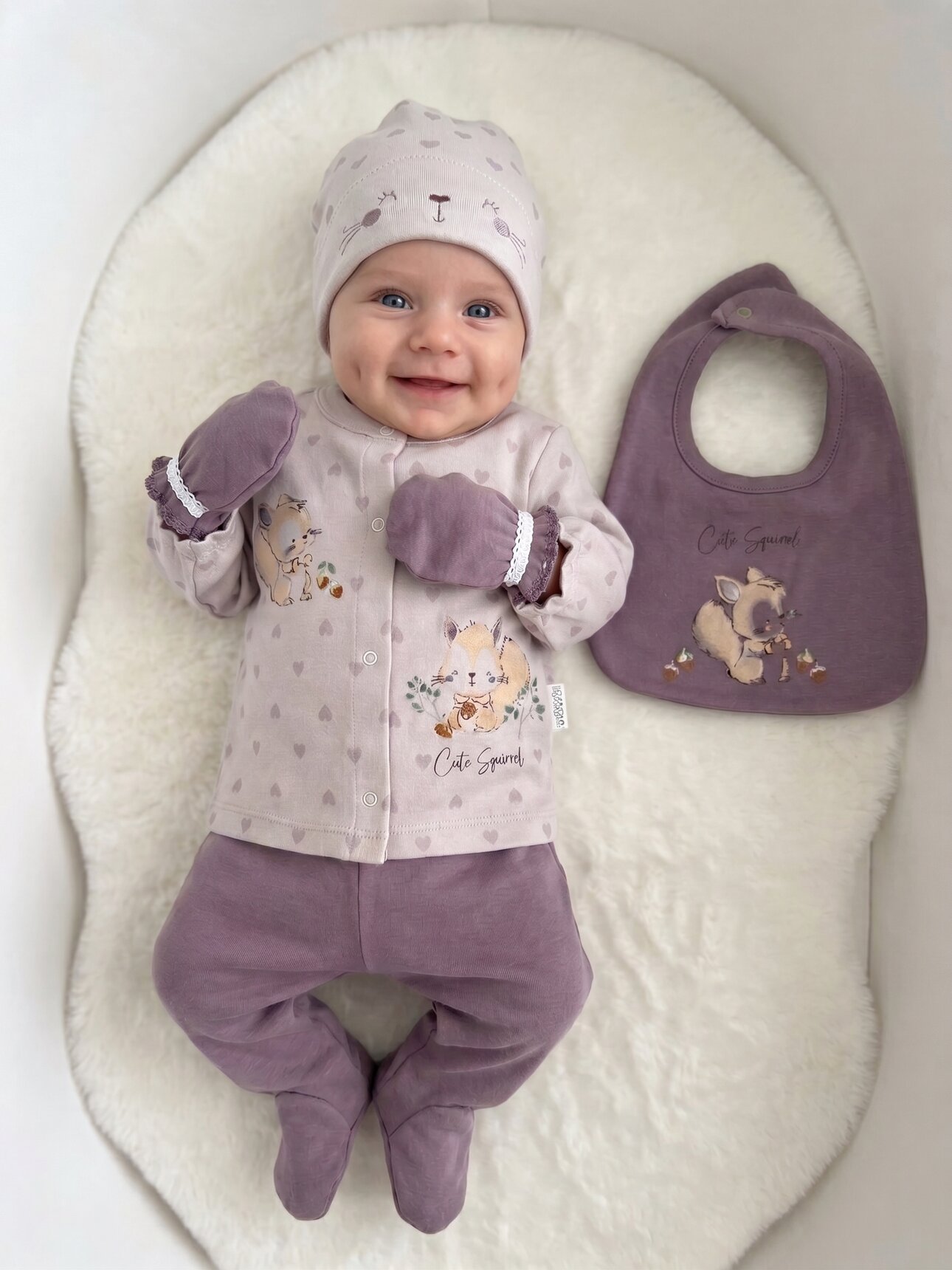 Pamuklu Bebe Yaka Sırtı Boydan Çıtçıtlı Kız Bebek 5li Hastane Çıkışı - Görsel 3