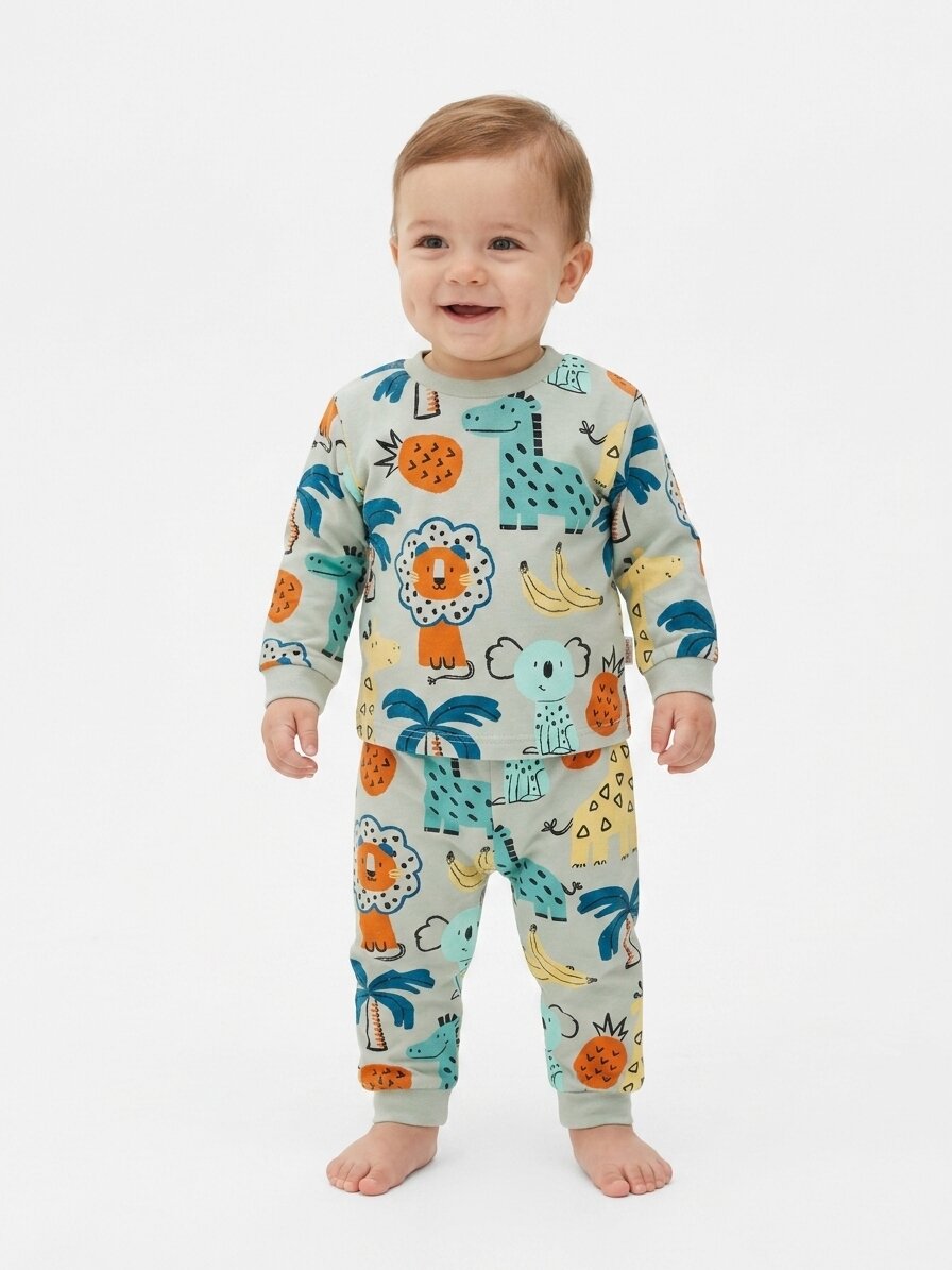 Pamuklu Aslan Detaylı Erkek Bebek Günlük 2li Takım Pijama - Görsel 3